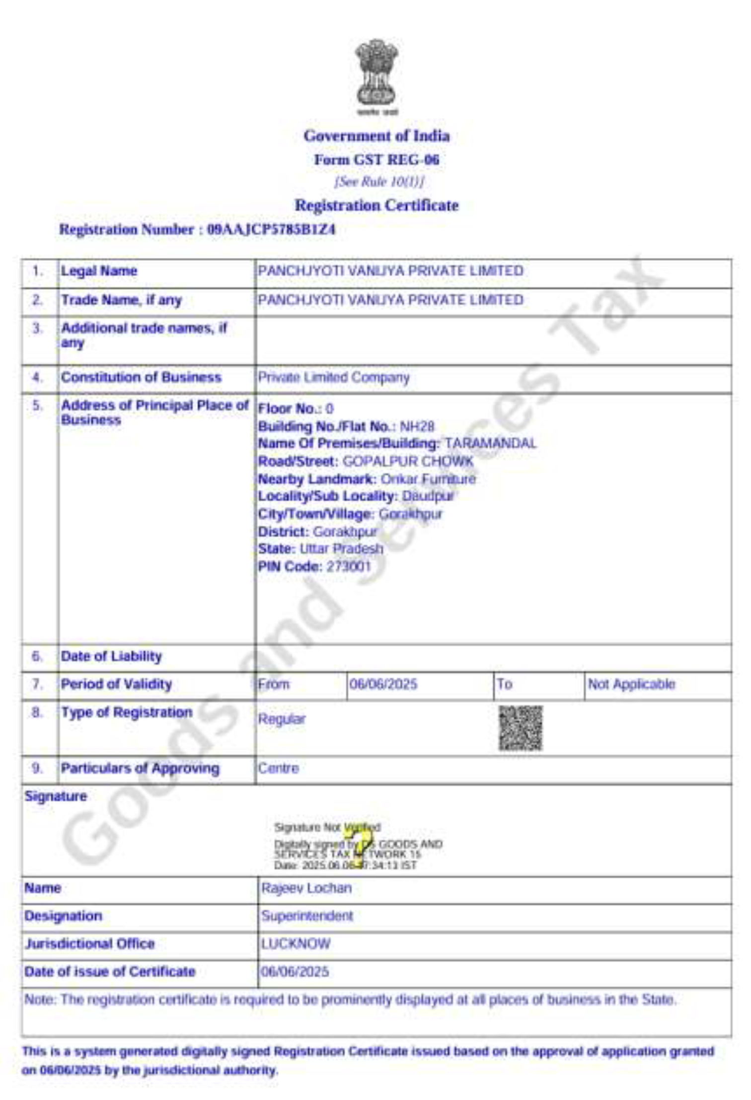 Certificate of Incorporation